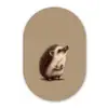 Egel - Snuitje - Bruin - Stekels Wandcirkel Ovaal Glas middel -3d