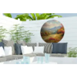 Landschap - Illustratie - Natuur Wandcirkel tuinposter met ringen klein -buiten2