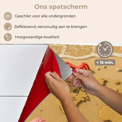 Wereldkaart - Zand - Kleurrijk - Zomer keuken achterwand spatscherm klein -spatscherm_NL