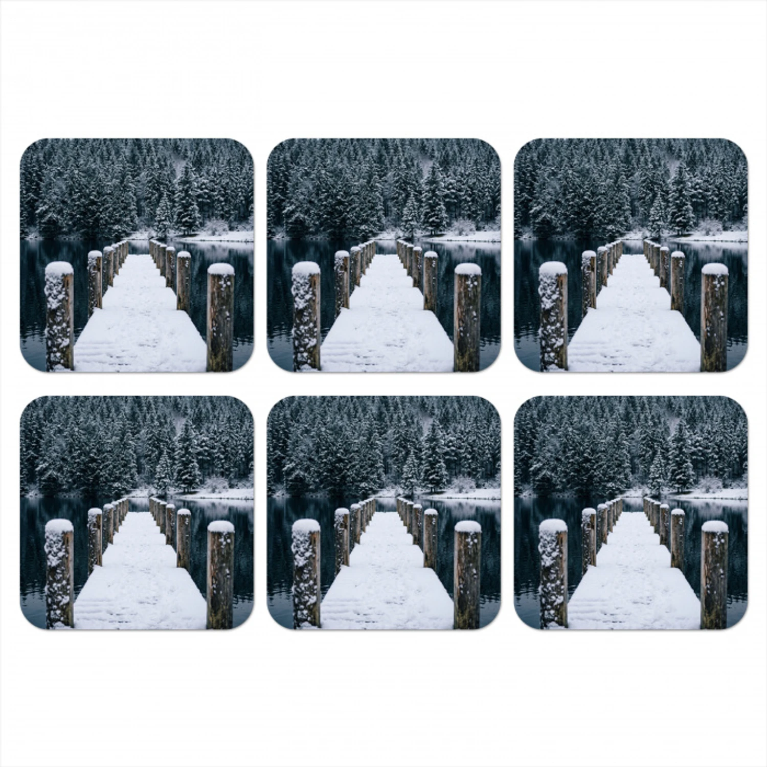 Steiger - Meer - Sneeuw - Bergen - Rustgevend onderzetter kurk middel -3d