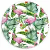 Inductie beschermer - Flamingo - Bladeren - Afdekplaat voor kookplaat - Tropisch Wandcirkel plexiglas klein -3d