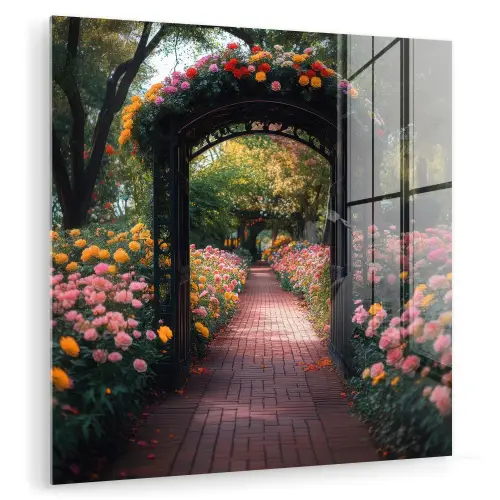 Doorkijk - Bloemen - Pad - Natuur - Kleurrijk plexiglas 5mm klein -zzzproduct_nieuw