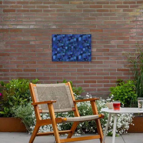 Vloeiend - Verfstrepen - Kleuren Tuinposter op houten frame 2 cm dik klein 845 -sfeer3