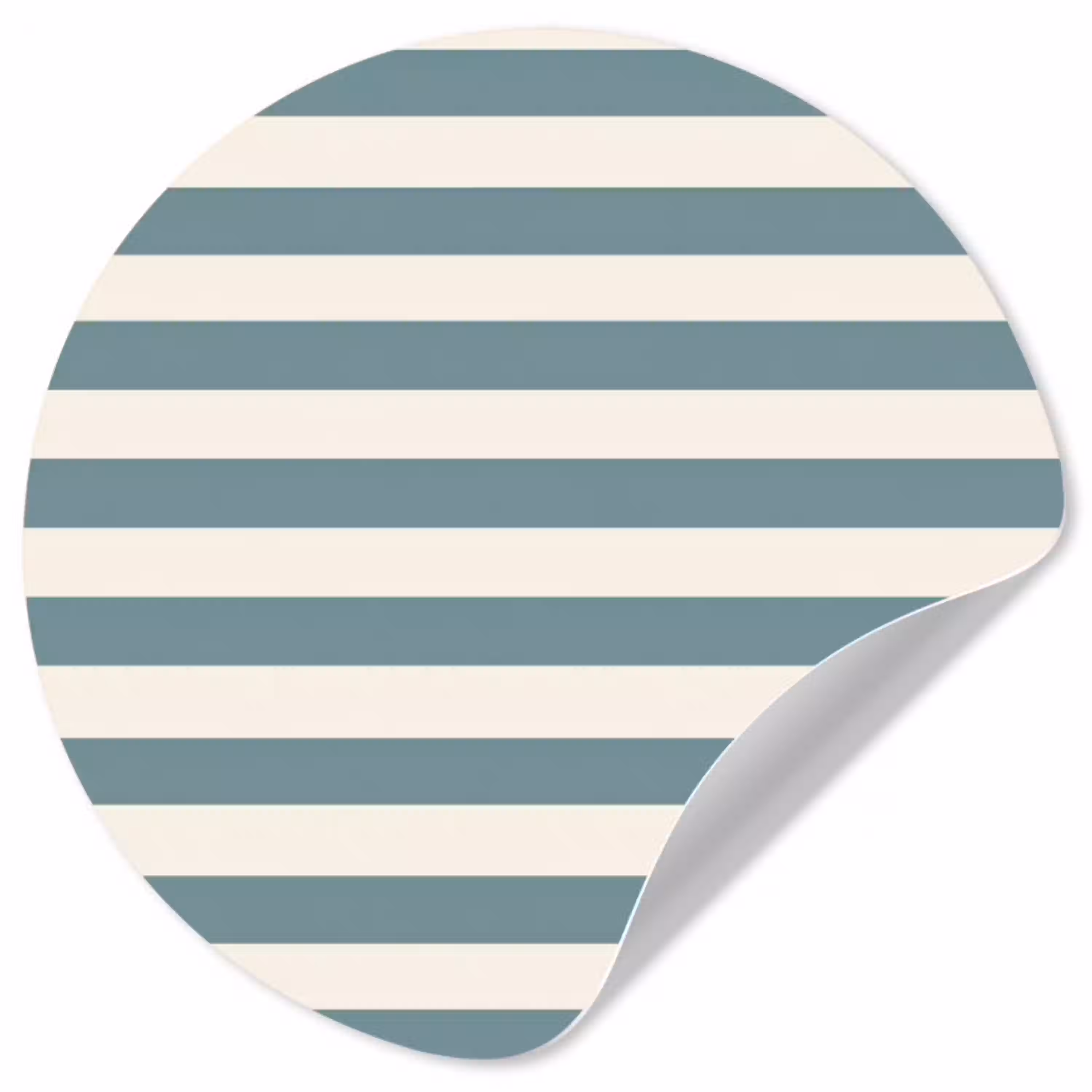 Strepen - Modern - Blauw Wandcirkel behangsticker klein 186 -3d