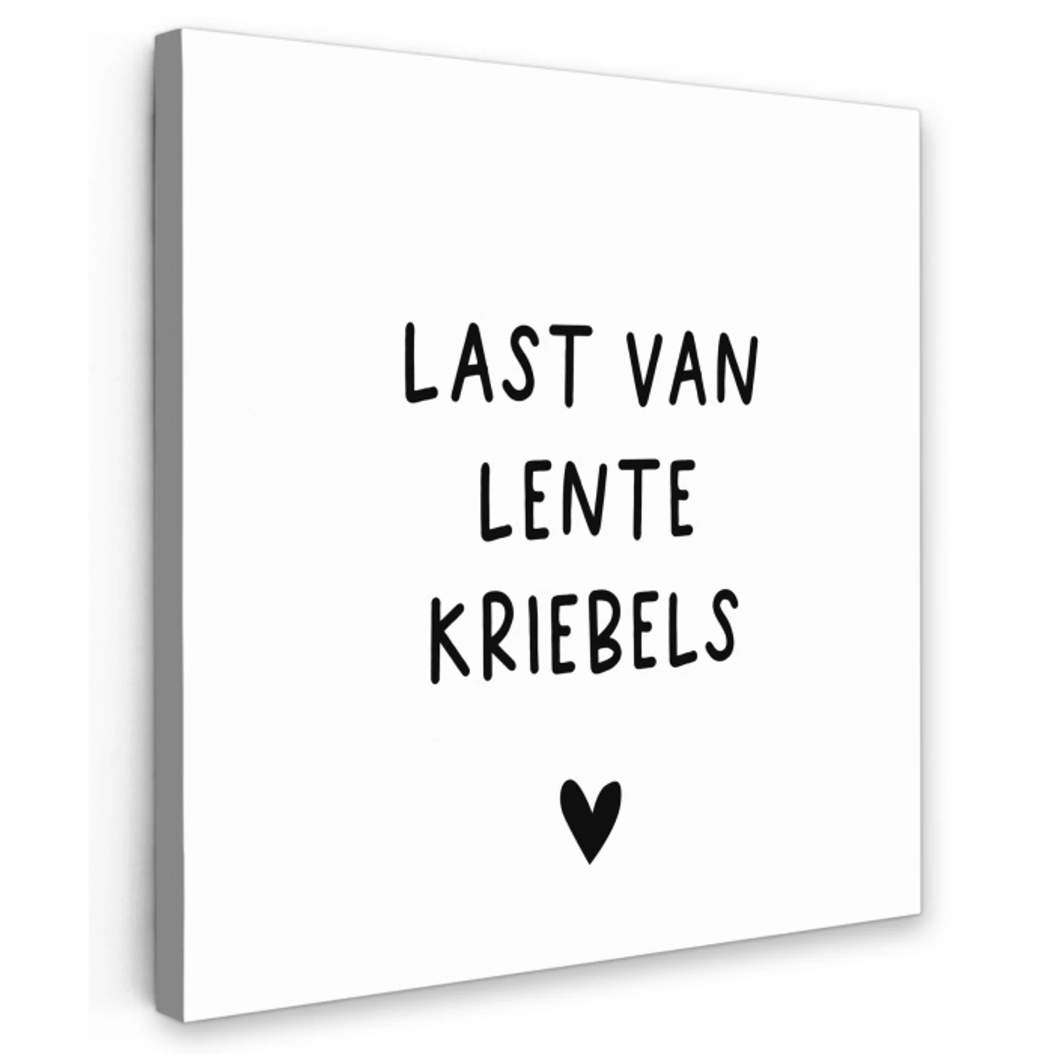 Last van lentekriebels - Spreuken - Quotes Tuinposter op houten frame 2 cm dik klein -3d
