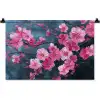 Bloem - Bloesems - Roze - Abstract Wandkleed katoen klein -zz3d
