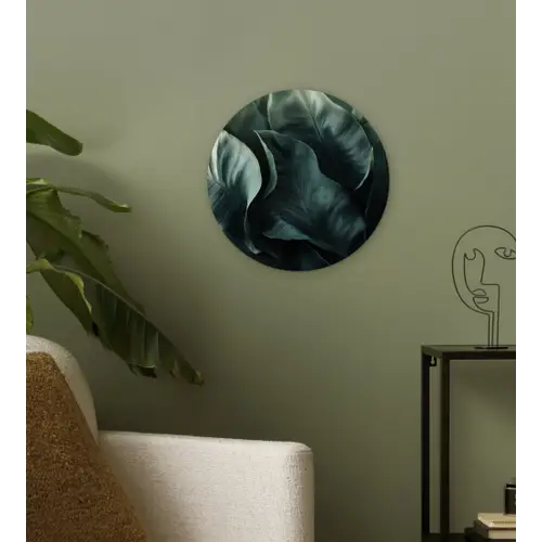 Groen - Bladeren - Glad - Nerven Wandcirkel plexiglas klein -sfeer3