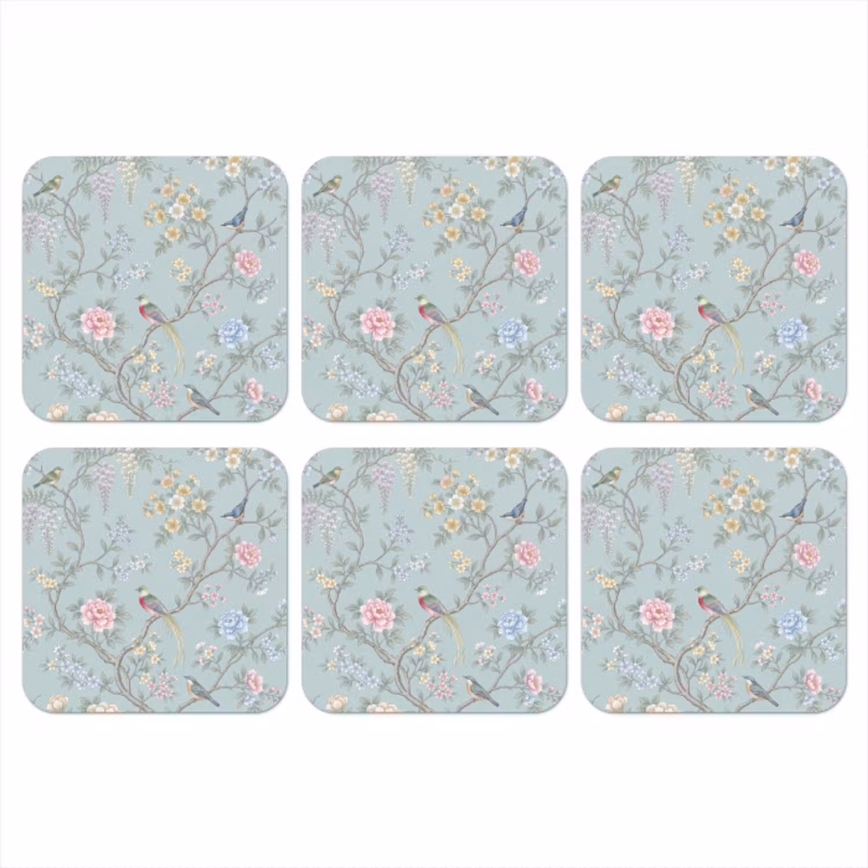 Vogel - Bloemen - Kleurrijk onderzetter kurk middel -3d