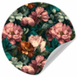 Bloemen - Schilderachtig - Patroon - Roze Wandcirkel behangsticker klein 186 -3d
