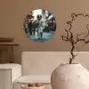 Boeket - Bloemen - Kleurrijk - Astronaut Wandcirkel kunststof plaat 5mm dik klein -sfeer1