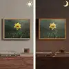 Bloem - Narcis - Gras - Geel Light Box met batterij (Wandlamp) middel -sfeer3