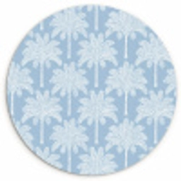 Palmboom - Modern - Blauw Wandcirkel kunststof plaat 5mm dik klein 188 -3d
