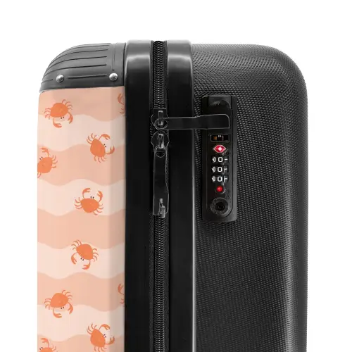 Krab patroon roze oranje NBS - Handbagage koffer - Kinderen Unisex middel -slot