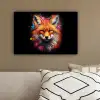 Graffiti - Vos - Zwart - Pop art canvas 2cm klein -sfeer3