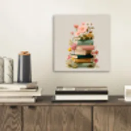 Boeken - Stapel - Bloemen - Kleurrijk aluminium wit klein -sfeer1