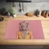 Leeuw - Pak - Geruit - Bril Inductie beschermer vinyl 3mm klein -sfeer5