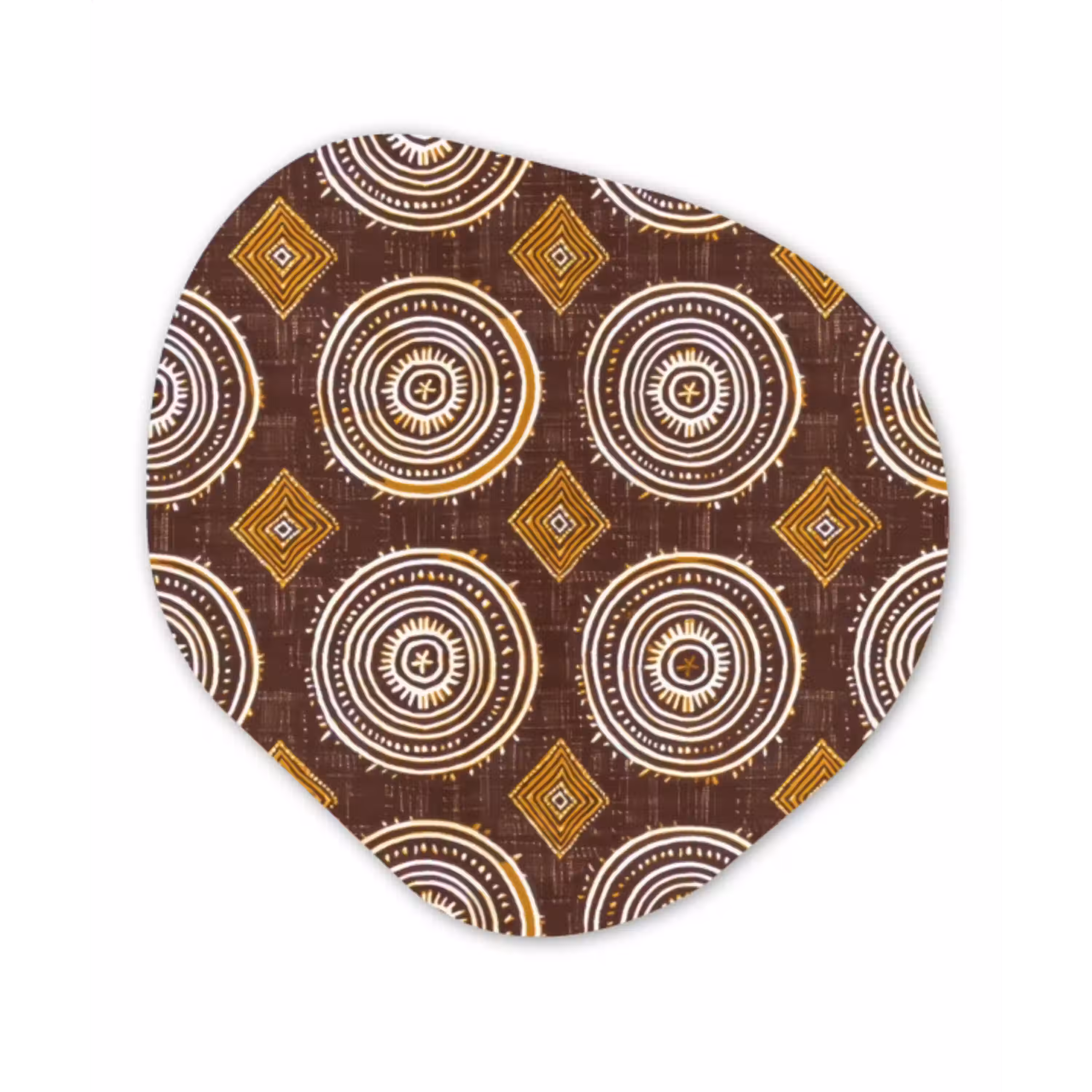 Chocoladebruin - Etnisch - Tribaal - Cirkels - Patroon Wandcirkel Organisch Forex 3mm klein 629 -3d