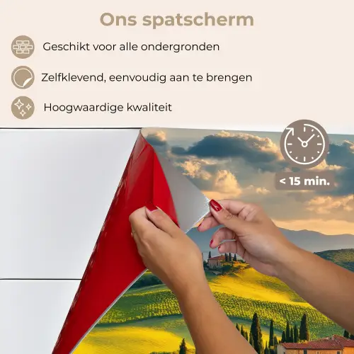 Toscane - Landschap - Wijngaarden keuken achterwand spatscherm klein -spatscherm_NL