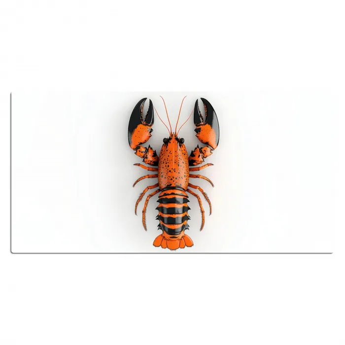 Kreeft - Zwart - Oranje - Wit - Uniek Muismat XXL klein -3d_leeg