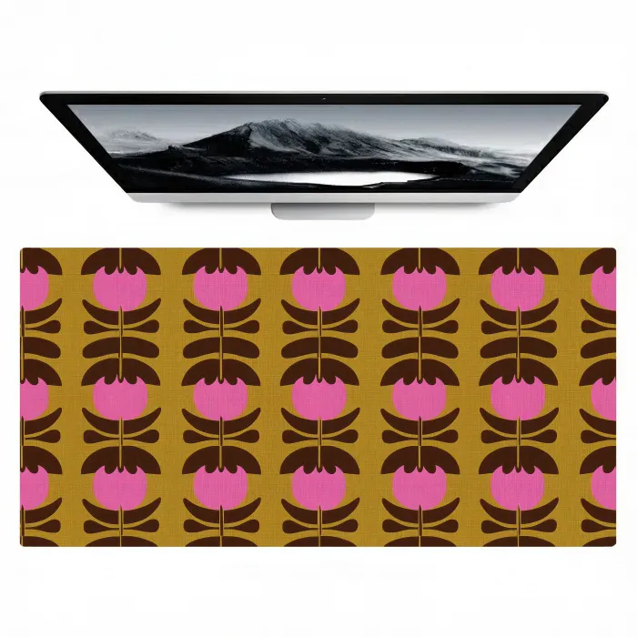 Abstract - Bloemen - Roze Muismat XXL klein 681 -zzz3d