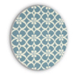 Patroon - Symmetrisch - Blauw Akoestische PET Vilt - Rond klein 838 -3d