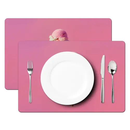 Hoorntje - Schepijs - Roze Placemat vinyl groot -zzsfeer2_Kitchenyeah-website
