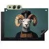 Geit - Hoorns - Kokskleding Inductie beschemer met haakjes klein -3d