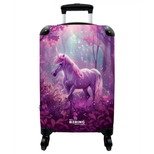 Koffer - Eenhoorn Omringd door Paarse Natuur