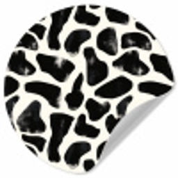 Dierenpatroon - Vlekken - Zwart - Wit Wandcirkel behangsticker klein 186 -3d