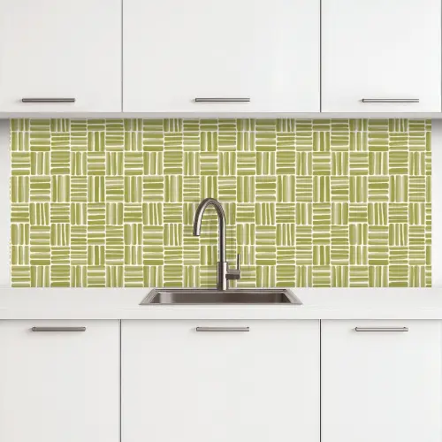 Vlecht - Patroon - Groen keuken achterwand 2 middel 871 -3d