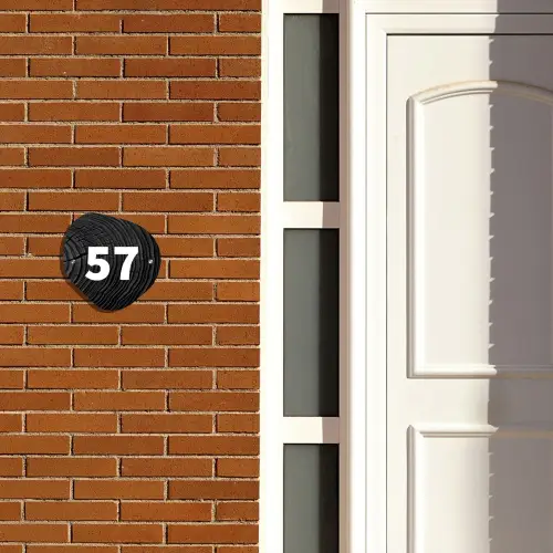 Zwarte houten nerf - Traditioneel Naambord Organisch middel -sfeer3