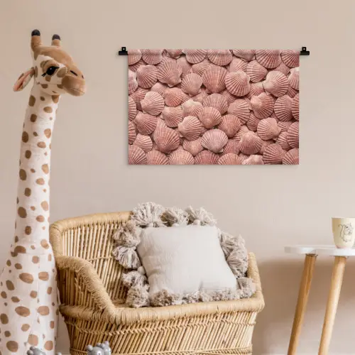 Schelpen - Patroon - Roze Wandkleed katoen klein -wsfeer5_kind