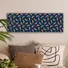 Banaan - Tropisch - Blauw - Patroon canvas 2cm klein 828 -sfeer1
