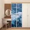 Golven - Oceaan - Blauw deurposter klein -sfeer3