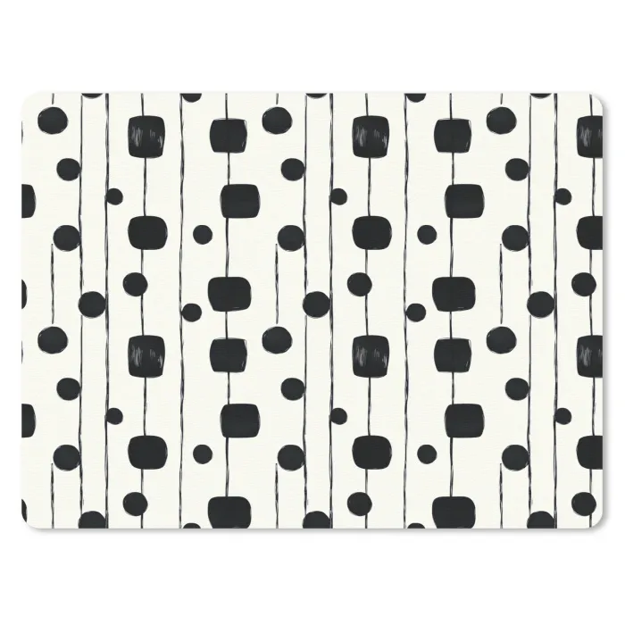Grafisch - Modern - Zwart muismat rubber klein 262 -3d