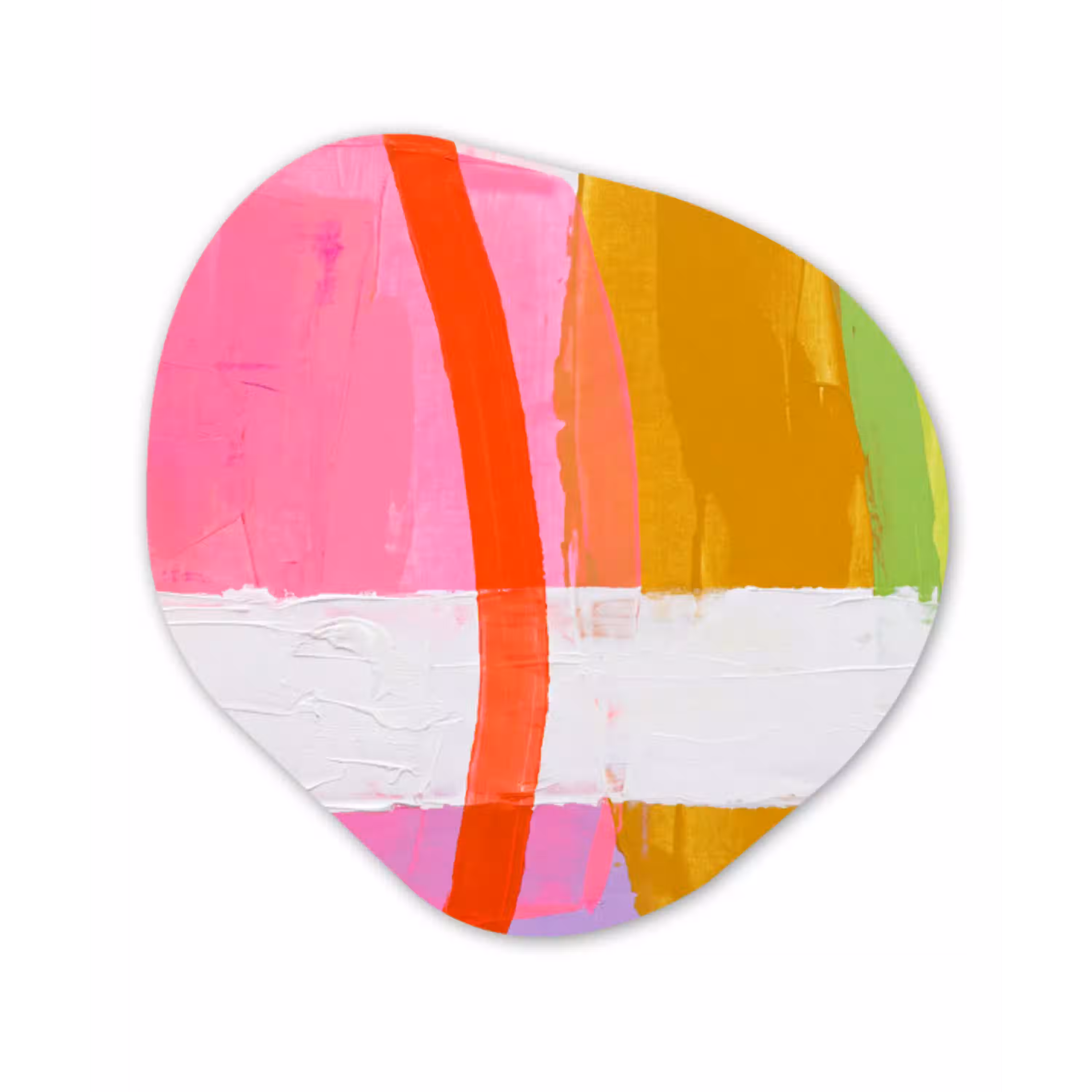 Abstract - Kleurrijk - Vormen - Modern - Kunst Wandcirkel Organisch Forex 3mm klein -3d