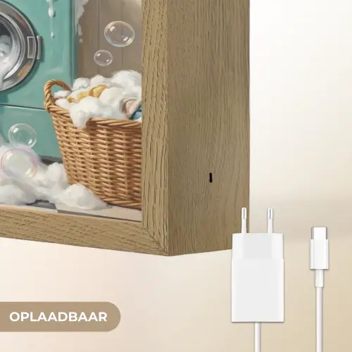 Retro - Blauw - Vrouw Light Box met batterij (Wandlamp) middel -USP_websiteoplaadbaarNL