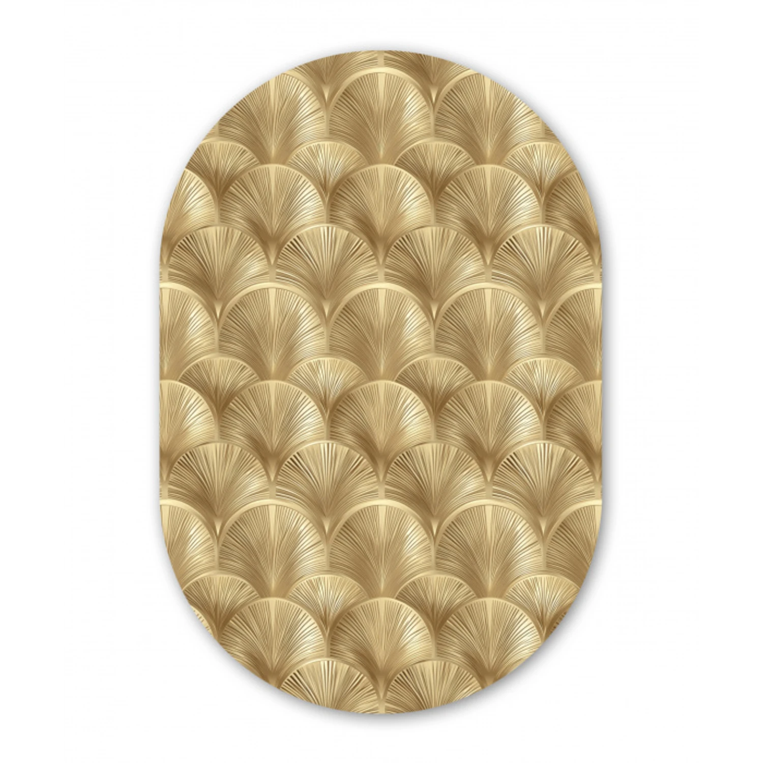 Patroon - Waaier -  Goud Wandcirkel Ovaal Forex klein 630 -3d