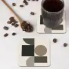 Aardetinten - Abstracte compositie - Eenvoudige vormen onderzetter kurk middel -sfeer2