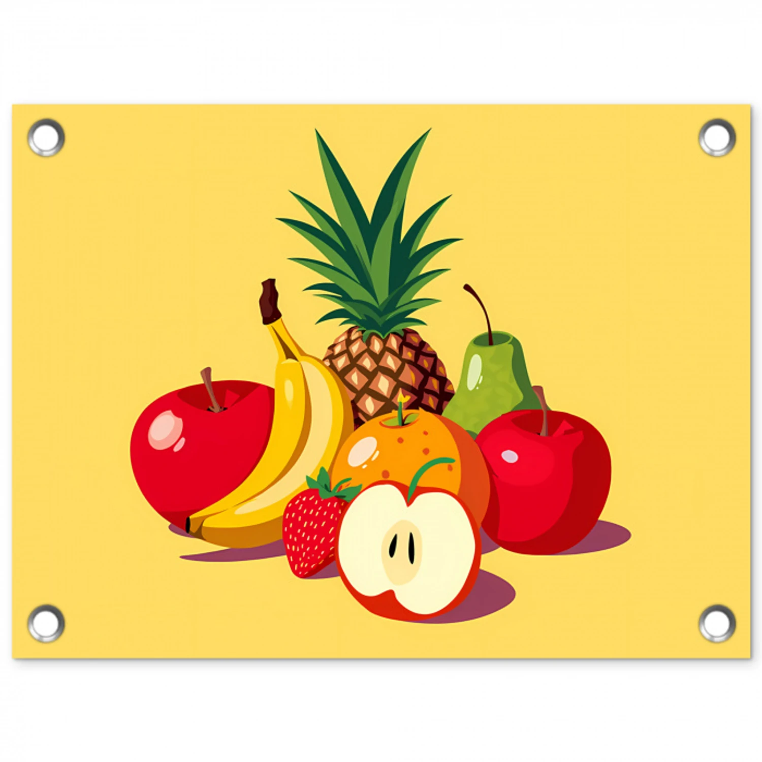 Fruit - Illustratie - Kleurrijk tuinposter los doek klein -3d