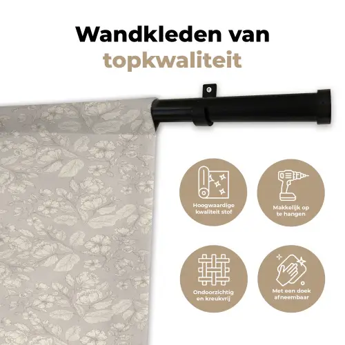 Pioenrozen - Bloesem - Bessen Wandkleed katoen klein 269 -sfeer2