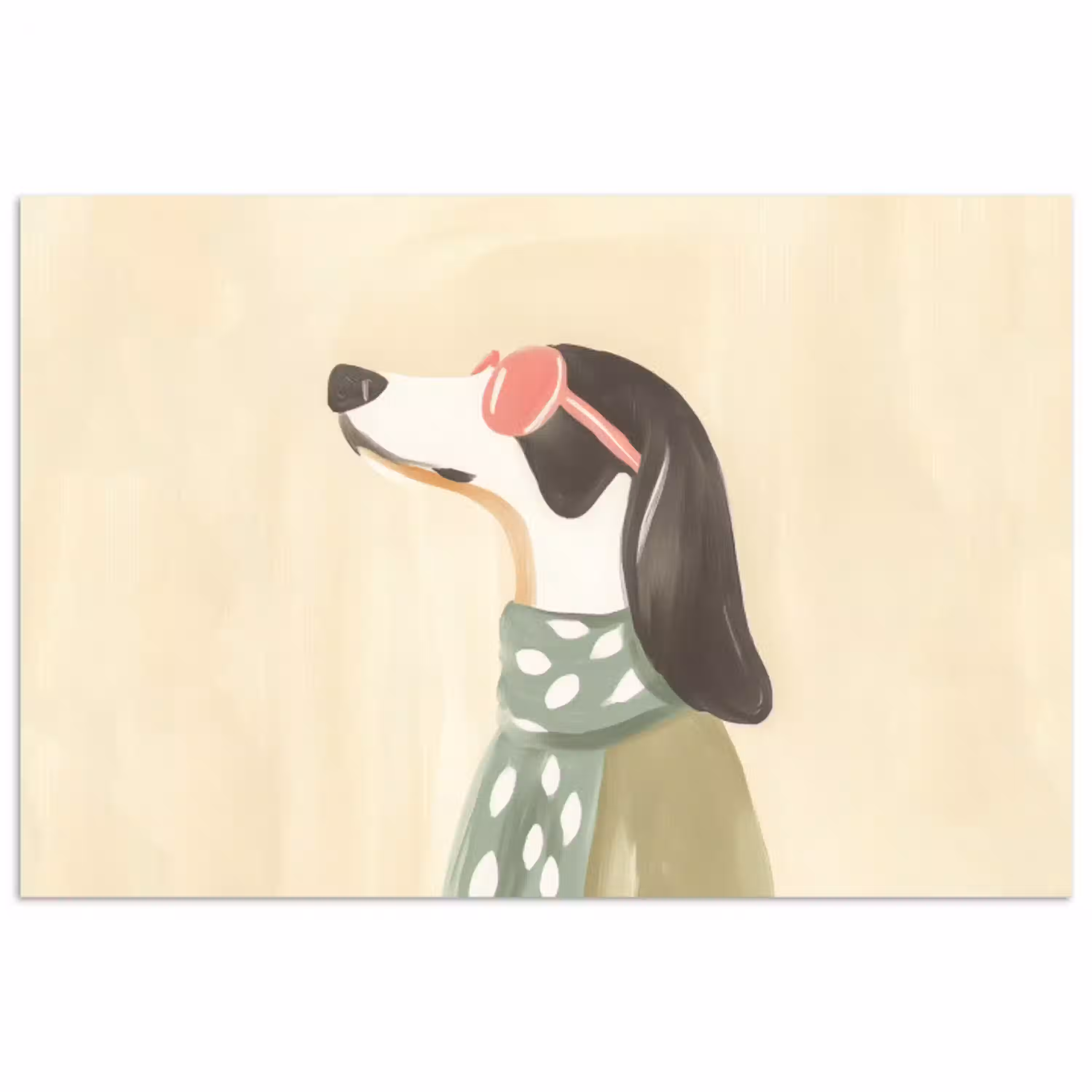 Hond - Zonnebril - Sjaal poster papier klein -3d