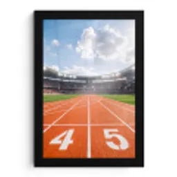 Sintelbaan - Stadion - Sport -Oranje fotolijst zwart zonder passe partout klein -3d