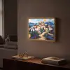 Dorp - Heuvelachtig - Zon - Mozaïek Light Box met batterij (Wandlamp) middel -sfeer1
