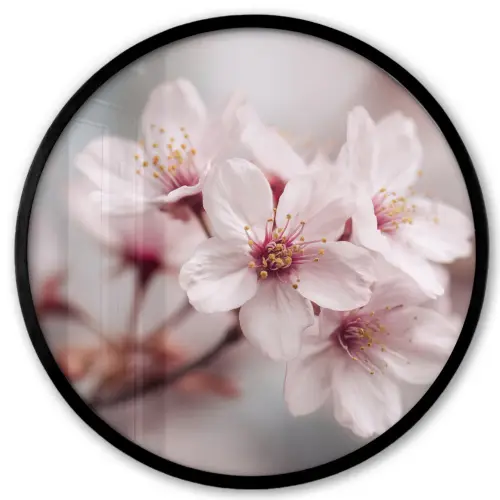 Bloesems - Meeldraden - Geel - Wazig Fotolijst rond zonder passe partout klein -3d