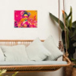 Vrouw - Zonnebril - Abstract - Oranje tuinposter los doek klein -sfeer7