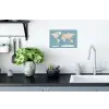 Wereldkaart - Oceaan - Realistisch - Blauw Muursticker klein -keuken