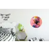 Kleurrijk - Bloemen - Vrouw - Zon Wandcirkel aluminium klein -kinderkamer