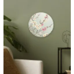 Kersen - Bloesem - Groen Wandcirkel kunststof plaat 5mm dik klein -sfeer3