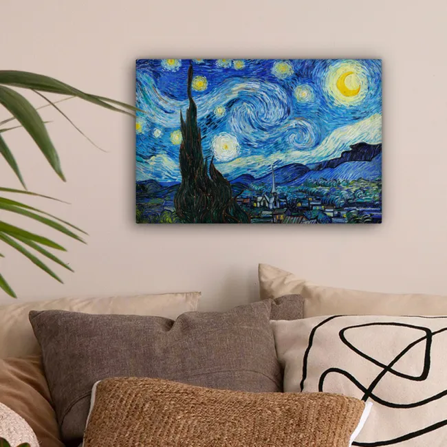 De sterrennacht - Vincent van Gogh canvas 2cm klein -sfeer1